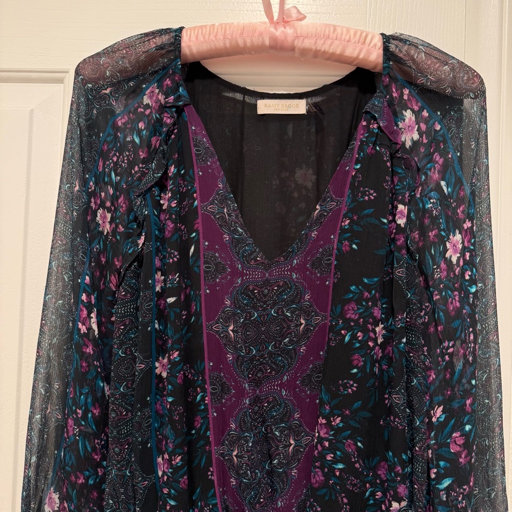 Ramy Brook New York 100% Silk Mini Dress Size M - Picture 8 of 11